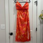 Hello Molly XL Luxe Resort Style Orange Pink Vibrant Floral Maxi Dress Worn Once Photo 2