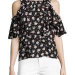 Rebecca Taylor  Rosalie Cold Shoulder Ruffled‎ Silk Top, Size 6 Photo 0