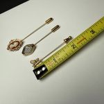 Signed Avon Lapel Stick Pin Gold Tone Lot Of 3 Cameo, Butterfly Etc Photo 1