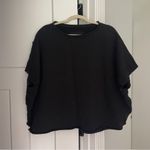 Frank & Eileen  Black One Size Triple Fleece Capelet Top Short Sleeve Photo 1