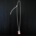 Avon NVC Gift Box Pendant Necklace – Red Enamel Bow & Clear Stone Silver Photo 1