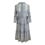 Sundance Ellery Sheer Tiered Ruffle Midi Dress, Dusty Blue, Large Photo 5