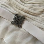 BCBG Max Azria Strapless Feather Dress | Size 4 | White Tiered Cocktail Gown Photo 5