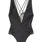 Victoria's Secret  Black Satin Mesh Lace Bodysuit Lace Very Sexy Dragon Bodysuit Photo 0