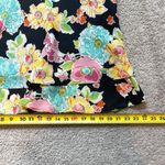 VTG Floral Skirt Tiered Ruffle Midi Stretch Small Cottagecore Fairycore‎ Boho Black Photo 8