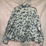 BELLE KIM GRAVEL WO SIZE 3X WHITE WITH BLUE TROPICAL DESIGN DENIM JACKET EUC Photo 11