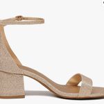 Gold heels sandals with glitter size 7 . 1 inch chunky heel , super comf… Photo 2