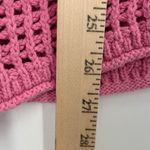 Madewell NWT Pink Crochet V Neck Long Sleeve Sweater Open Knit Top XXL Photo 7