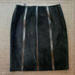 EUC Alfani Suede and Leather Striped Pencil Skirt Black Size 8 Photo 1