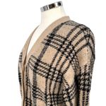 Joie  Plaid Cardigan V-Neck Sweater Beige Black Size Large Photo 2