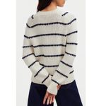 Madewell  Stripe Textured Cotton Sweater Bright Ivory Navy Size XS NWT Crewneck Photo 8