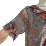 Johnny Was  BIYA Kandence Tiered Mesh Dress Floral Embroidery Size M Photo 6