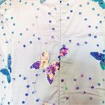 SheIn Curve Purple & Blue Butterfly Print Sequin Long Sleeve Tulle Maxi Dress. Photo 9