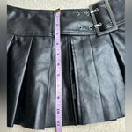 SheIn Black Faux Leather Skater Mini Skirt with Pleats Photo 12