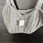 Free People  Sunkeeper Gray Cable Knit‎ Crop Tank Size Small Photo 2