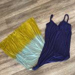 julie's closet Y2k boutique boho ombré maxi dress navy blue sleeveless bohemian small Photo 5