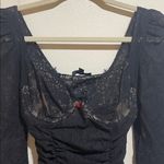 For Love & Lemons Harlow Black Lace Slip Sheer Ruched Dress Sexy Size XXS Photo 4