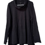 J.Jill Wearever Mock Neck Long Sleeve Tunic Top Women Size Large Stretch Office Black Photo 0