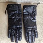 UGG 🩵🩵 QUILTED LINED GLOVES SIDE ZIP CLOSURE W/BLACK LEATHER PALMS WOMENS S/M Photo 0