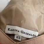 Karina Grimaldi  leather camisole tank top tan Sz XS Photo 2