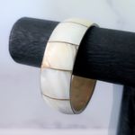 Vintage Bracelet Brass & Mother of Pearl Bangle Photo 1