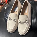 Chelsea and Violet Vera Leather Loafers Cream 8.5B Slip On Lug Sole Platform Photo 8