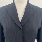 Vintage Emanuel Ungaro Wool Pinstripe Blazer Covered Button Down Black Womens 8 Photo 2