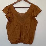 love on a hanger Lace Floral Embroidered Sheer Blouse Brown Size Small Photo 0