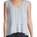 Rails ‎ Mira Ruffle Tank Top Juniper Stripe XS Photo 0