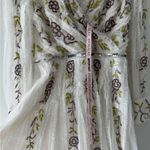 Mac Duggal  NEW White Long Sleeve Embroidered Wrap Midi Dress 8 Photo 10
