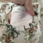 Gal Meets Glam Isabella Floral Dress Women’s Size 2 White Ecru Ruffle Cross Back Photo 8