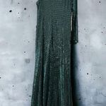 Mac Duggal Mac Duggar Emerald Green Sequined Gown  One Sleeve Formal Draped Maxi Dress 12 Photo 2
