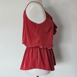 Sweet Rain  Brick Red Ruffled Peplum Tank Top Size Medium Photo 2