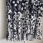 Boden Elisa Navy & White Floral Ruffle Hem Jersey Dress Blue Size 8 Photo 3