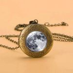 Moon Photo Locket Long Necklace. New Multiple Photo 0