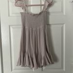 Aakaa Tan Ruffle Mini Dress | Smocked Bodice | Boho Cottagecore Style | Size M Photo 1