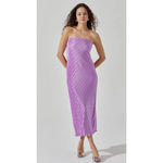 ASTR the Label Plisse Tube Midi Dress Size Small NWT Purple Photo 3