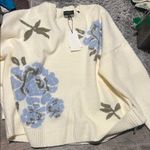 Ted Baker LONDON Flower Crewneck Sweater in Soft Marshmallow Sz XL NWT $175 Photo 7