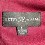 Betsy and Adam  Tie Belt V-Neck‎ Gown Women's 6 Burgundy Sleeveless Formal NWT Photo 6