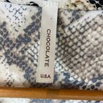 Animal Print Brown Long Sleeve Deep Plunge Bodysuit S Photo 5