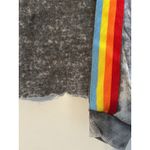 Vintage Havana Vintage‎ Havana Gray Acid Wash Rainbow Striped Hoodie Sweatshirt S crop cutoff Photo 1