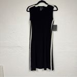 Norma Kamali  Black White Side Stripe Swing Mini Dress Womens XS Sleeveless Photo 1