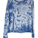 Soft Surroundings XS Sweatshirt Top Blue Tie Dye Jersey Knit Long Sleeve 1263 Photo 0