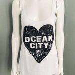 Ocean City Souvenir Skull Cutout Tank Top in White | Size S Photo 0