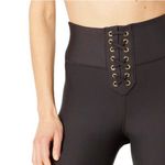 We Wore What  chocolate brown lace up leggings Photo 2