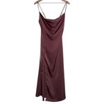 Cider Swoop Neck‎ Mauve Slip Dress Long Evening Wear Lingerie Button Up Photo 2