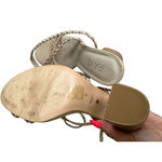 Raye  Gold Beige Braided Leather Laceup Heels Sandals Size 8 Photo 4