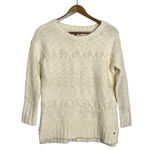 American Eagle Outfitters Ivory Chunky Cable Knit Fisherman Sweater Photo 2
