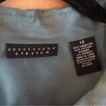 Apostrophe  Stretch Teal Half Button Linen Cotton Blend Shirt Dress Sz 12 Photo 3