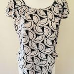 Billie & Blossom oriental fan print woven blouse size 10p Photo 0